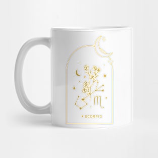 Scorpio Zodiac Constellation and Flowers - Astrology and Horoscope Mug